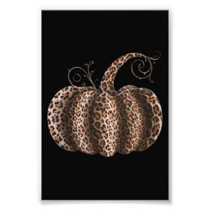 Halloween Pompoen Geruit Luipaard Herfst Thanksgiv Foto Afdruk