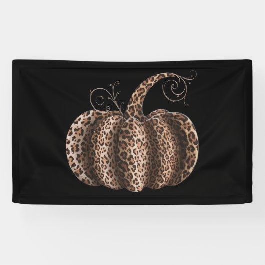 Halloween Pompoen Geruit Luipaard Herfst Thanksgiv Spandoek (Horizontaal)