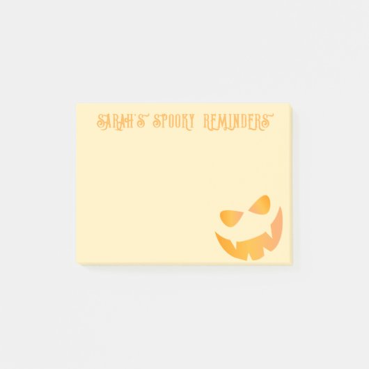 Halloween Pompoen Gezicht Custom Spooky Herinnerin Post-it® Notes (Voorkant)