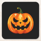 Halloween pompoen gezicht eng kartonnen onderzetters (Voorkant)