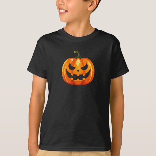 Halloween pompoen gezicht eng t-shirt (Voorkant)