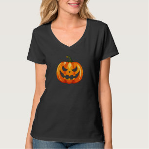 Halloween pompoen gezicht eng t-shirt