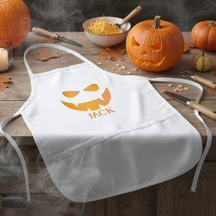 Halloween pompoen gezicht gepersonaliseerde Kinder Schort