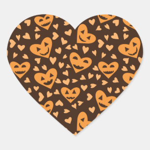 Halloween Pompoen gezicht in hart vormen patroon Sticker
