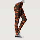 Halloween pompoen gezicht Jack O lantaarn zwart Leggings (Rechts)