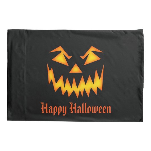 Halloween pompoen gezicht Kussensloop (Achterkant)