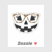 Halloween pompoen gezicht met luipbril sticker (Vel)
