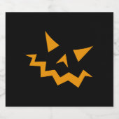 Halloween pompoen gezicht - Oranje horror Sparkling Wijnetiket (Enkel label)