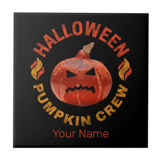 Halloween Pompoen Gezicht Retro Kostuum Thanksgivi Tegeltje (Voorkant)