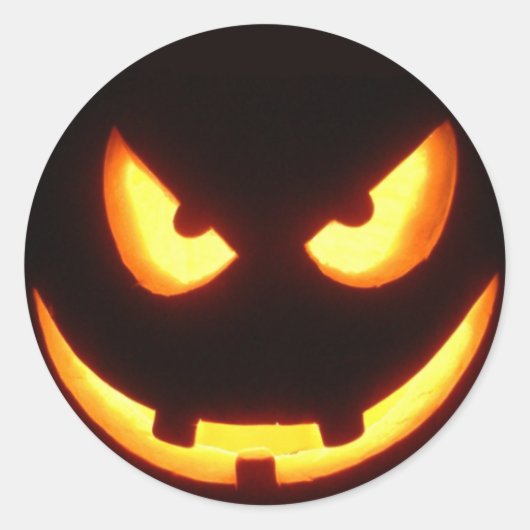 Halloween pompoen gezicht stickers (Voorkant)