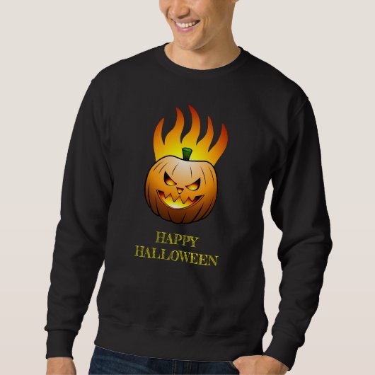 Halloween Pompoen Gezicht Trui (Voorkant)