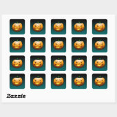 Halloween Pompoen Gezicht Vierkante Sticker (Vel)