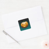 Halloween Pompoen Gezicht Vierkante Sticker (Envelop)