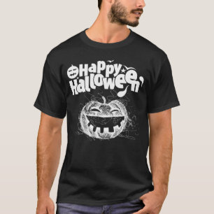 Halloween pompoen gezicht voor heren overhemden ko t-shirt