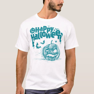 Halloween pompoen gezicht voor mannen kostuum T-sh T-shirt