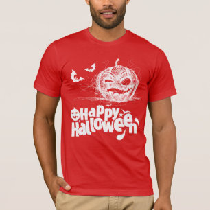 Halloween pompoen gezicht voor mannen kostuum t-shirt