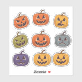 Halloween Pompoen Gezichten Scrapbook Sticker Blad (Vel)