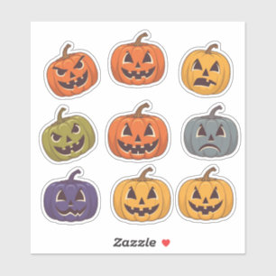 Halloween Pompoen Gezichten Scrapbook Sticker Blad