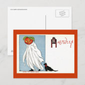Halloween Pompoen Ghost Black Cat Briefkaart (Voorkant / Achterkant)