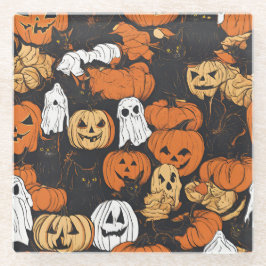 Halloween Pompoen Glazen Onderzetter