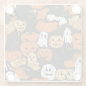 Halloween Pompoen Glazen Onderzetter (Achterkant)