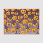 Halloween pompoen glinsterend patroon tissuepapier (Voorkant)
