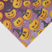 Halloween pompoen glinsterend patroon tissuepapier (Detail)