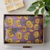 Halloween pompoen glinsterend patroon tissuepapier (Geschenk)
