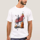 halloween pompoen graffiti kunst cool t-shirt (Voorkant)