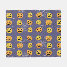 Halloween Pompoen - Grappig Patroon  Fleece Deken