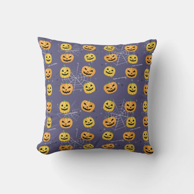 Halloween Pompoen - Grappig Patroon Kussen (Voorkant)