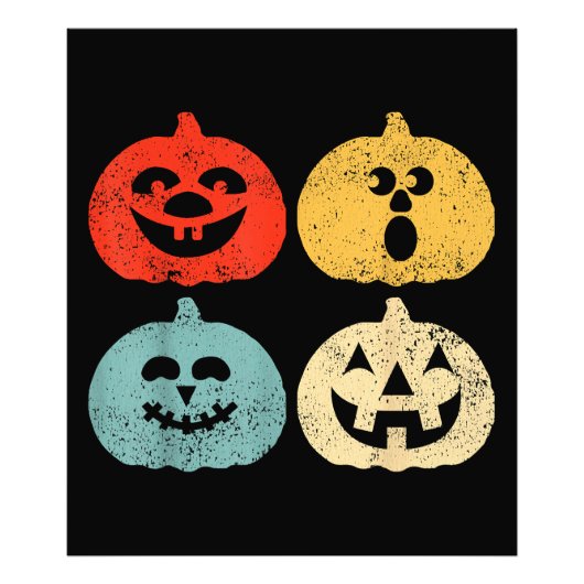 Halloween pompoen Grappig Retro Gift Foto Afdruk (Voorkant)