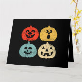  Halloween pompoen Grappig Retro Gift Kaart (Gele Bloem)