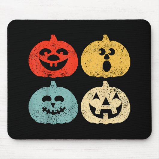 Halloween pompoen Grappig Retro Gift Muismat (Voorkant)