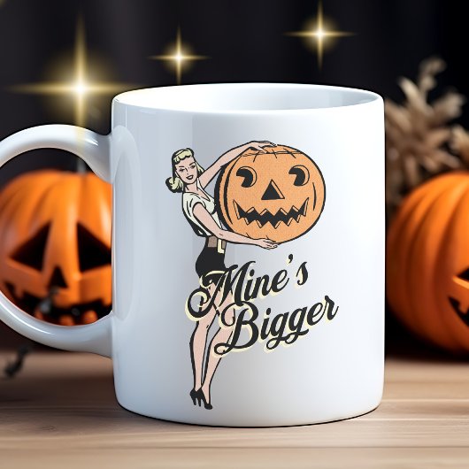 Halloween pompoen grappig retro Sinaasappel mijnen Koffiemok