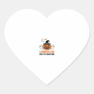 Halloween Pompoen Grappige Geest Vintage Citaat_1 Hart Sticker