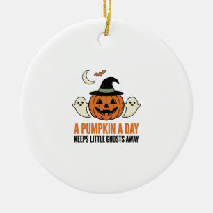 Halloween Pompoen Grappige Geest Vintage Citaat_1 Keramisch Ornament