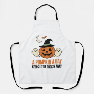 Halloween Pompoen Grappige Geest Vintage Citaat_1 Schort