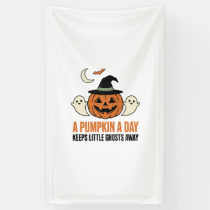 Halloween Pompoen Grappige Geest Vintage Citaat_1 Spandoek
