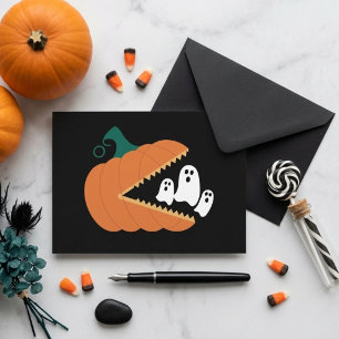 Halloween Pompoen Grappige Geesten Jongens Kindere Briefkaart
