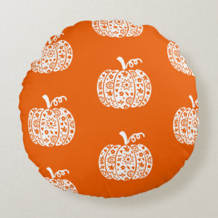 Halloween Pompoen, Grappige Halloween, Halloween F Rond Kussen