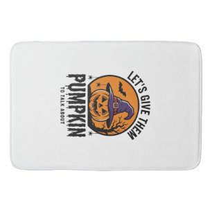 Halloween Pompoen Grappige Heksenhoed Spooky Retro Badmat
