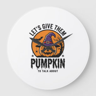 Halloween Pompoen Grappige Heksenhoed Spooky Retro Grote Klok