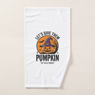Halloween Pompoen Grappige Heksenhoed Spooky Retro Handdoek