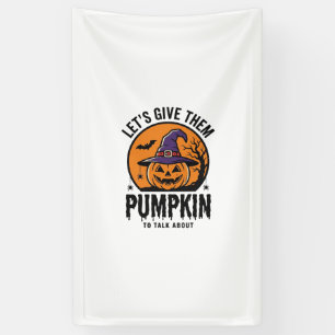 Halloween Pompoen Grappige Heksenhoed Spooky Retro Spandoek