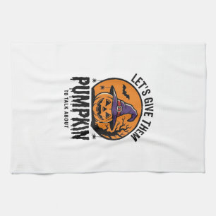 Halloween Pompoen Grappige Heksenhoed Spooky Retro Theedoek