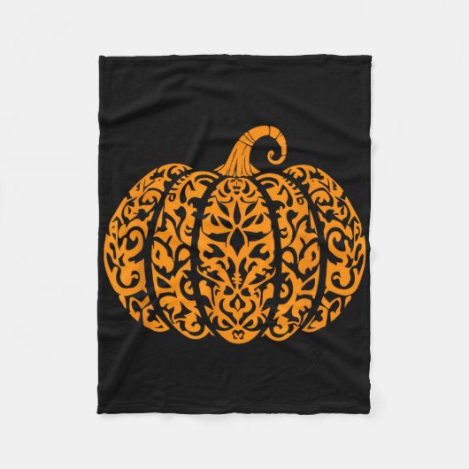 Halloween Pompoen Grappige Thanksgiving Pompoen Fleece Deken (Voorkant)