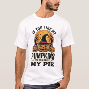 Halloween Pompoen Grappige Vintage Taart Citaat_1 T-shirt
