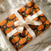 Halloween Pompoen Griezelen Jack O'Lantern Patroon Cadeaupapier