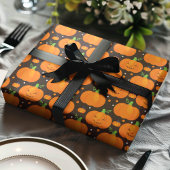 Halloween Pompoen Griezelen Jack O'Lantern Patroon Cadeaupapier